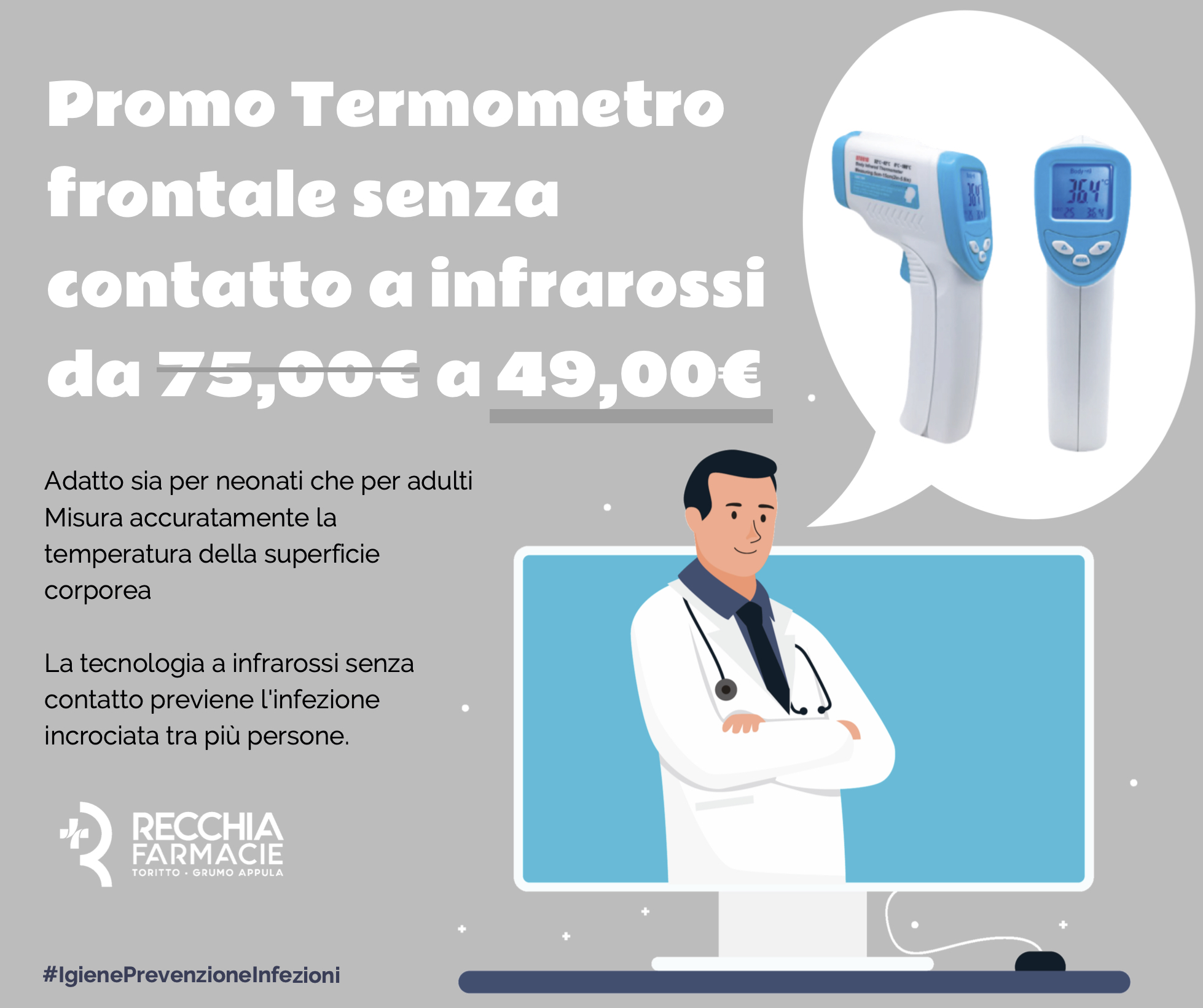 ✓ Termometro frontale a infrarossi per adulti e neonati